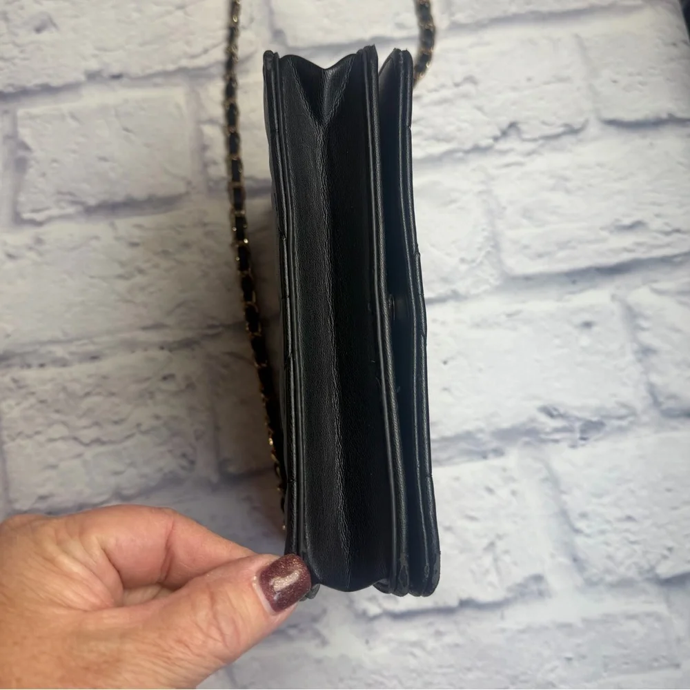 Bebe Black Quilted Crossbody Bag with Chain Strap. - Picture 9 of 9
